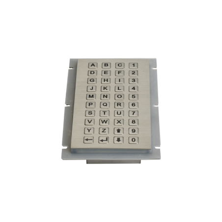 Teclado numérico con letras industrial de acero, IP67