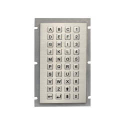 Teclado numérico con letras industrial de acero, IP67
