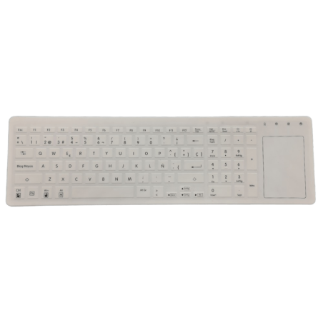 Teclado silicona IP68, 89 teclas, inalámbrico, con touchpad
