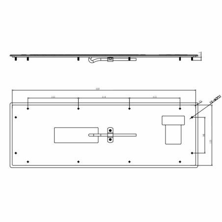 Teclado industrial de membrana IP68, 71 teclas con touchpad