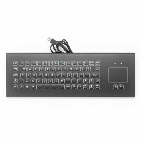 Teclado industrial de membrana IP68, 71 teclas con touchpad