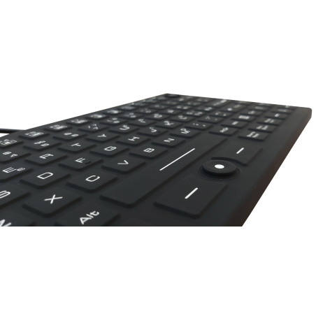Teclado silicona IP68, 89 teclas, USB retroiluminada, con Hula Point