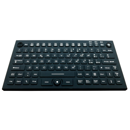 Teclado silicona IP68, 89 teclas, USB retroiluminada, con Hula Point