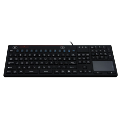Teclado silicona IP68, 118 teclas, USB con touchpad