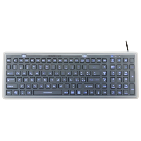 Teclado silicona IP68, 100 teclas, USB con membrana