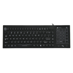 Teclado silicona IP68, 88 teclas, USB con trackpad