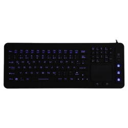Teclado silicona IP67, 110 teclas, USB con touchpad