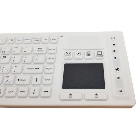 Teclado silicona IP65, 105 teclas, inalámbrico, con touchpad