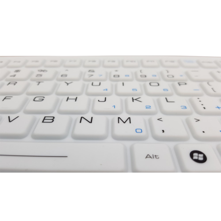 Teclado silicona IP65, 105 teclas, inalámbrico, con touchpad