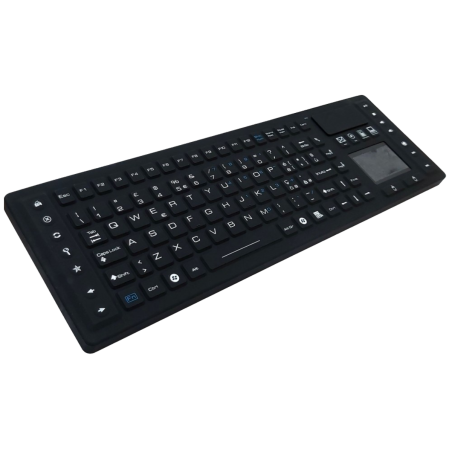 Teclado silicona IP65, 105 teclas, inalámbrico, con touchpad