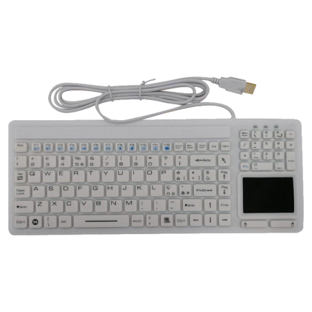 Teclado silicona IP68, 116 teclas, USB con touchpad
