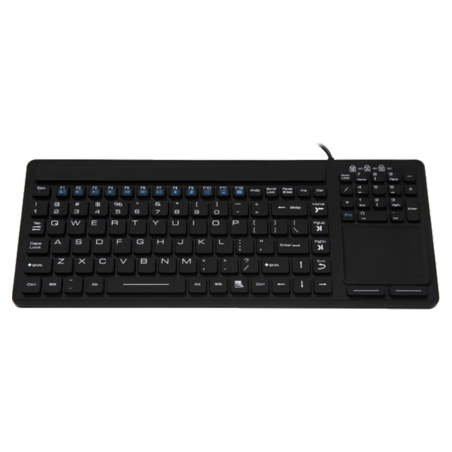 Teclado silicona IP68, 116 teclas, USB con touchpad