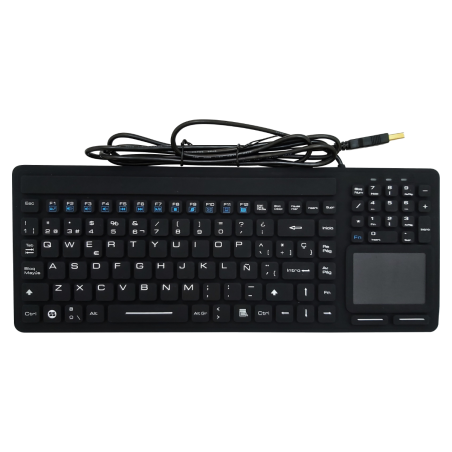 Teclado silicona IP68, 116 teclas, USB con touchpad
