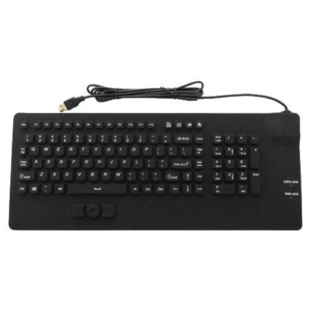 Teclado silicona IP68, 102 teclas, USB, con Hula Point