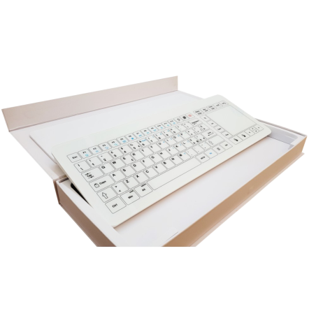 Teclado de cristal IP67, 93 teclas, USB con touchpad