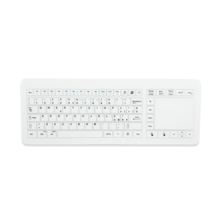 Teclado de cristal IP67, 93 teclas, USB con touchpad