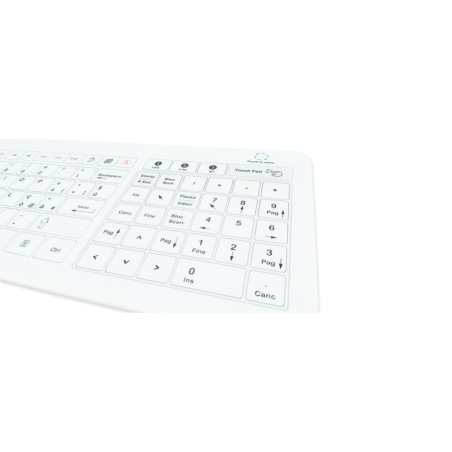Teclado de cristal IP67, 104 teclas, con touchpad y teclado numérico