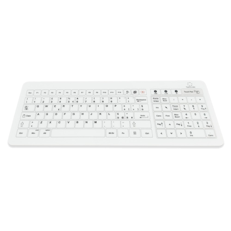 Teclado de cristal IP67, 104 teclas, con touchpad y teclado numérico
