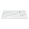 Teclado de cristal IP67, 104 teclas, USB, RF 2.4 GHz y Bluetooth con touchpad y teclado numérico