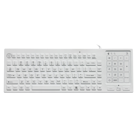 Teclado silicona IP68, 88 teclas, USB con trackpad