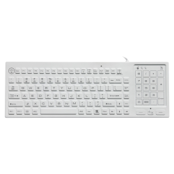 Teclado silicona IP68, 88 teclas, USB, retroiluminada con trackpad